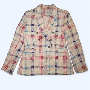 Chic Women's Multicolor Plaid Blazer